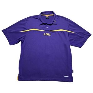 90s VTG‎ LSU Tigers Nike Sphere Dry Polo Shirt Mens L Purple